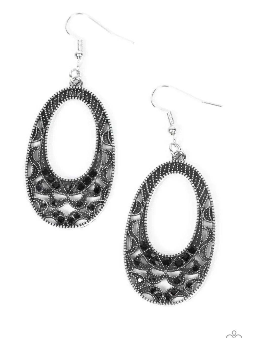 Paparazzi Jewelry Accessories - Colorfully Moon Child - Black Earrings - Vintage